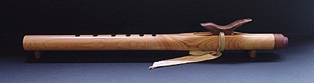 Cedar of Lebanon flute with curly bird black walnut block